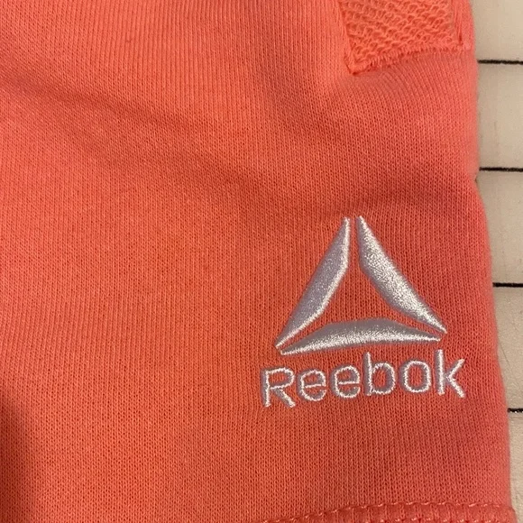 Reebok Vibrant Peach Athletic Shorts side pockets drawstring - Picture 3 of 12